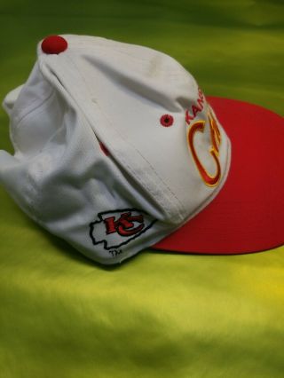 vintage kansas city chiefs Snapback Hat Script Sports Specialties White Twill 2
