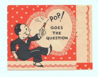 Man Pops The Question To His Girlfriend " Be Mine " /vintage Valentine Card