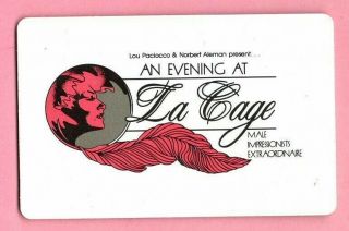 1 Single Swap Playing Card La Cage Male Impressionists Drag Queens Vintage Ad