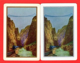 2 Single Vintage Swap/playing Cards Transport Railroad Denver & Rio Grande T2