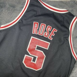 Nike Retro 84 Chicago Bulls Jalen Rose 5 Black Stitched Jersey - Size: Mens Xl