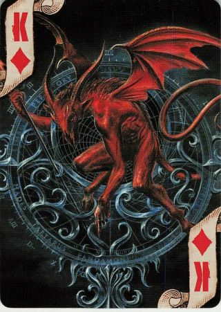 Alchemy England Gothic Dragon Demon Single Swap Playing Card King Of Diamonds