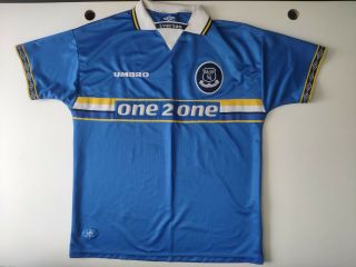Everton Jersey 1997 1998 1999 Home Umbro Size Xl Blue
