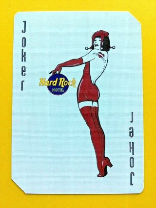 Red High Heels & Stockings Lady W/ Hard Rock Hotel Logo Joker Swap Playing Card