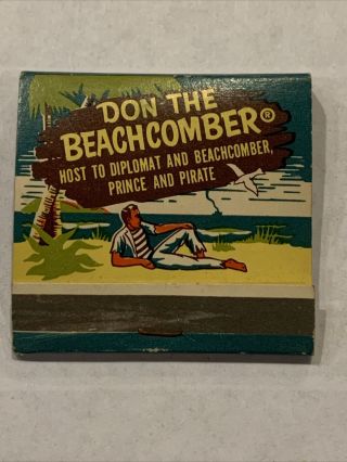 Vintage Matchbook Don Beachcomber Palm Springs Pirate Partially / Struck