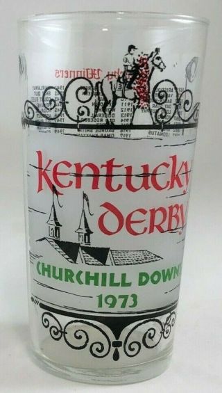 A 1973 Kentucky Derby Glass (secretariat Won That Year) - Gem