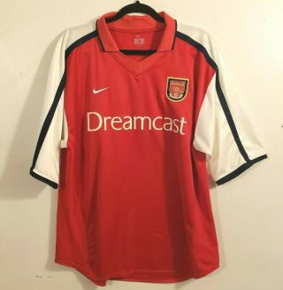 Arsenal Shirt Xl 2000/2002 Dreamcast Dri - Fit Jersey Nike Red Please Read