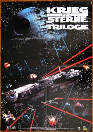 German George Lucas =star Wars Trilogy= 1995 Cbs/fox Advertising Poster