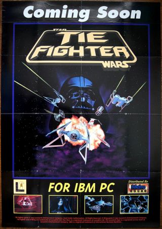Us 1 - Sheet - Advance George Lucas =star Wars Tie Fighter= 1993 Advertising Poster