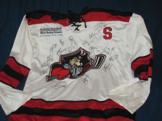 Ahl Maine Portland Pirates Signed Hockey Jersey Viatran 17 Autographs Xxl Rare