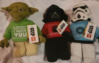 Lego Star Wars Yoda,  Darth Vader,  Storm Trooper Holiday Plush