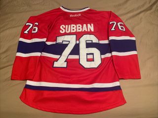 P.  K.  Subban Montreal Canadiens Authentic Ccm Nhl Jersey W.  Fight Strap - Sz.  50