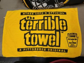 Pittsburgh Steelers Myron Cope Terrible Towel 2008 Vs San Diego Jan 11 Rare
