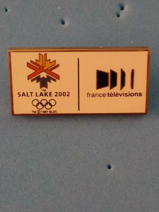 2002 Salt Lake City Olympics Media Pin Badge France Tv Television
