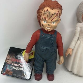 Set Of 2 5.  5” Stretchable Dolls Seed Of Chucky - Chucky & Tiffany By Imperial 2