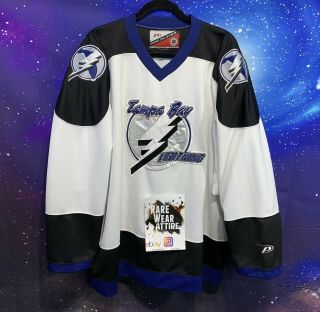 Vintage 90s Tampa Bay Lightning Hockey Jersey Sz 2x Pro Player
