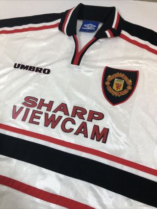 Vintage Umbro Manchester United Away Jersey 1997 - 1999 Size XL 2