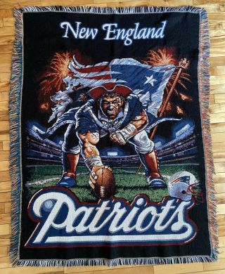 Rare England Patriots Woven Throw Blanket 60 " X 45 " Northwest Company Usa