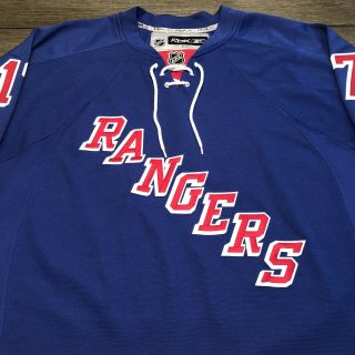 Reebok CCM Mens Size XL NHL NY Rangers Brandon Dubinsky Blue Stitched Jersey 2