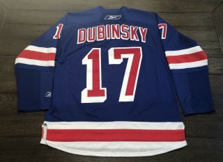 Reebok CCM Mens Size XL NHL NY Rangers Brandon Dubinsky Blue Stitched Jersey 3