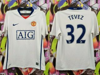Manchester United Carlos Tevez 32 Away Football Shirt Soccer Jersey Nike Mens M