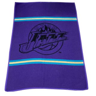 Utah Jazz Vintage Biederlack Of America Throw Blanket Purple Acrylic 55×76 Usa