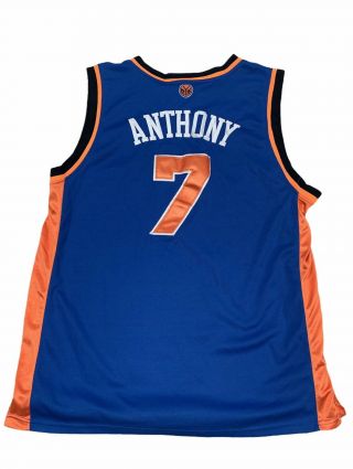 Adidas York Knicks Carmelo Anthony Melo Blue Nba Sewn Jersey Xl Men