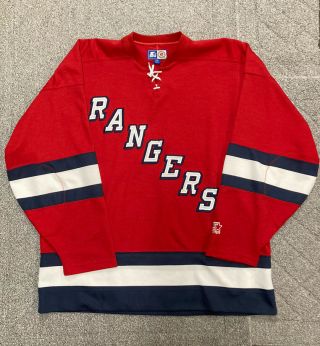 York Rangers Vintage Red Hockey Jersey Starter Xxl 2xl 1990s