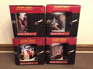Set Of 4 Star Trek The Next Generation Limited Edition Coffee Mugs