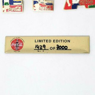1996 Atlanta Olympics Torch Relay Coca Cola 10 Pin Set Limited Edition /3000 2