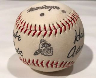 Hank Aaron Babe Ruth Sga Facsimile Autographed Baseball Atlanta Braves 8/26/1973