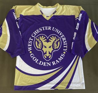 West Chester University Golden Rams 88 Mens Purple Hockey Jersey Size Medium