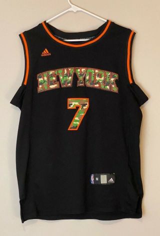 Adidas York Knicks Carmelo Anthony Melo Black Camo Basketball Jersey Medium