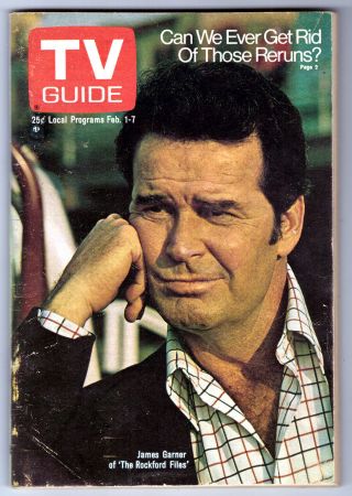 Tv Guide Feb.  1 - 7.  1975 James Garner Of The Rockford Files