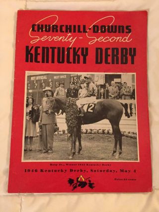 1946 Kentucky Derby Program Assault Triple Crown Winner