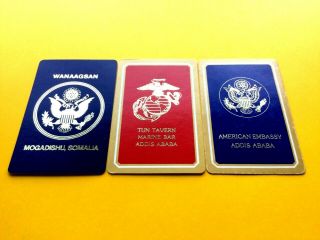 American Embassy Addis Ababa & Mogadishu Marine Bar Single Swap Playing Cards