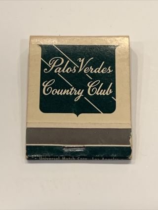 Palos Verdes Country Club Ca Vintage Full Matchbook - Classy