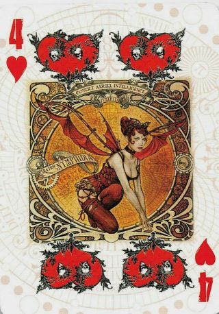 Alchemy England Gothic Nymph Single Swap Playing Card 4 Of Hearts