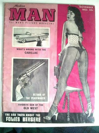 Modern Man November 1955 - Maria Stinger,  Blaze Starr Colt 45,  Hunting,  Folies