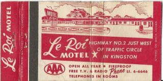 Le Roi Motel - Kingston,  Ontario,  Canada Early Match Cover
