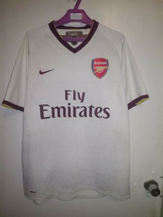 Arsenal London 2007 - 08 Away Football Shirt Jersey Maglia Nike Size M - Adult