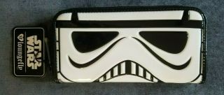 Loungefly Disney Star Wars Stormtrooper Patent Face Zip Around Wallet Empire