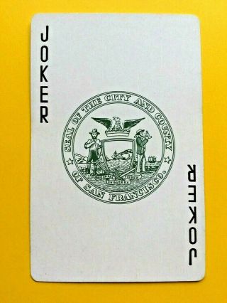 Seal Of The City And County Of San Francisco Joker Single Swap Playing Card