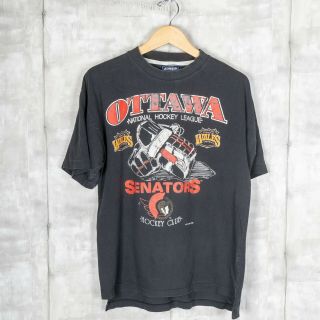 1992 Ottawa Senators Vintage T - Shirt Size Large Black Nhl Single Stitch