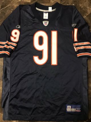 Tommie Harris 91 Chicago Bears Football Jersey Mens Size 50 Blue Nfl