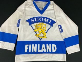 Teemu Selanne 8 Finland Suomi Vintage Ice Hockey Jersey Men’s Size S Ana.  Ducks