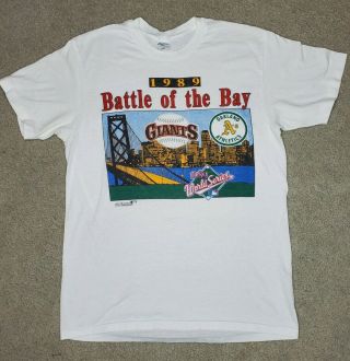 Vtg 1989 World Series Battle Of The Bay Tshirt San Francisco Giants Oakland A 