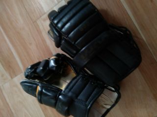 Vintage Jofa 899 Black Hockey Gloves Leather Pro Palm