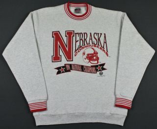 Nebraska Cornhuskers Vintage 1994 National Champs Crewneck Sweatshirt Large 90 