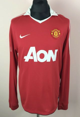 Manchester United 2010/2011 Nike Home Long Sleeve Football Shirt Men 